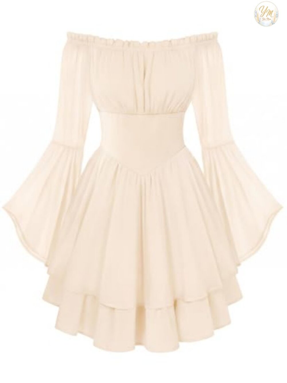 Corset Dress Off Shoulder Bell Sleeve Mini Peasant Fairy Cosplay
